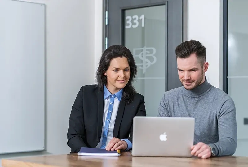 EBS phd students on computer